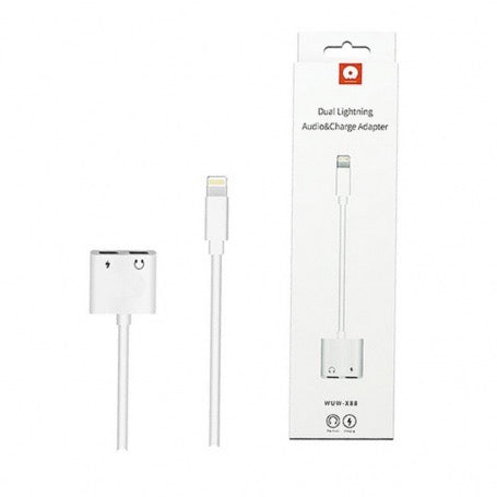 Adaptateur audio et chargeur double Lightning